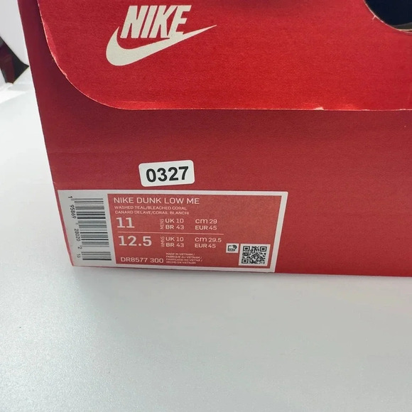 Nike Mens Dunk Low Snakeskin Sneakers Washed Teal Bleached Coral 11 DR8577-300 - Picture 8 of 8